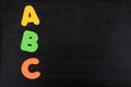 Abc alphabet letters on blackboard Royalty Free Stock Photo