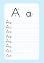 ABC Alphabet letters tracing worksheet with alphabet letters. Basic writing practice for kindergarten kids A4 paper ready to print Royalty Free Stock Photo