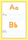 ABC Alphabet letters tracing worksheet with alphabet letters. Basic writing practice for kindergarten kids A4 paper ready to print Royalty Free Stock Photo