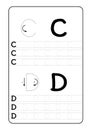 ABC Alphabet letters tracing worksheet with alphabet letters. Basic writing practice for kindergarten kids A4 paper ready to print