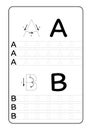 ABC Alphabet letters tracing worksheet with alphabet letters. Basic writing practice for kindergarten kids A4 paper ready to print