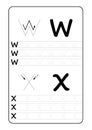 ABC Alphabet letters tracing worksheet with alphabet letters. Basic writing practice for kindergarten kids A4 paper ready to print