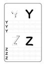 ABC Alphabet letters tracing worksheet with alphabet letters. Basic writing practice for kindergarten kids A4 paper ready to print