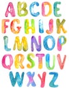 ABC, alphabet watercolor letters over white Royalty Free Stock Photo