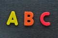 ABC Alphabets (Wooden Texture Background)