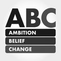 ABC - Ambition Belief Change acronym