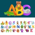 Abc animal letters for school or kindergarten children alphabet education