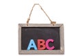 Abc black board cutout Royalty Free Stock Photo