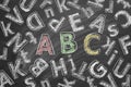 ABC on black chalkboard Royalty Free Stock Photo