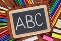 ABC on a blackboard or chalkboard Royalty Free Stock Photo
