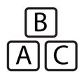 Abc block icon on white background. Royalty Free Stock Photo