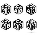 ABC block sing on white background. flat style. abc cubes icon for your web site design, logo, app, UI. ABC block symbol Royalty Free Stock Photo