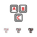 Abc, Blocks, Basic, Alphabet, Knowledge Bold and thin black line icon set Royalty Free Stock Photo