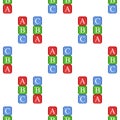 ABC Blocks Flat Icon Seamless Pattern