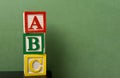 ABC Blocks in front of Chalkboard