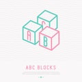 Abc blocks thin line icon Royalty Free Stock Photo