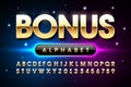 Welcome Bonus casino banner design font Royalty Free Stock Photo