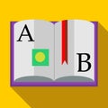 ABC Book icon in flat style Royalty Free Stock Photo