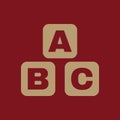 ABC building blocks icon. ABC bricks vector design. Baby bricks symbol. web. graphic. JPG. AI. app. logo. object. flat Royalty Free Stock Photo