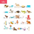 ABC. Cartoon vocabulary for education. Children alphabet with cu Royalty Free Stock Photo