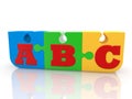 ABC concept on colored puzzle pieces Royalty Free Stock Photo