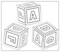 Abc cube education game blocks toys vector