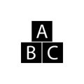 ABC cube icon illustration isolated vector sign symbol Royalty Free Stock Photo