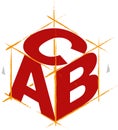 ABC cube with letters. Simple and clean illustration.