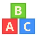 Abc cubes icon cartoon vector. Playing blocks Royalty Free Stock Photo