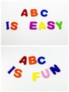 Abc is easy fun message sign