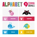 Abc English alphabet animal icon set vector illustration Royalty Free Stock Photo
