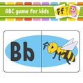 ABC flash cards. Alphabet for kids. Learning letters. Education developing worksheet. Activity page for study English. Game for