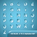 ABC ICE BLUE Alphabet BLUE letter BEUTIFUL fonts bold a to z light blue font type face best for logos, fonts and greeting cards