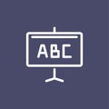 ABC icon alphabet simple flat style outline illustration Royalty Free Stock Photo