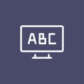ABC icon alphabet simple flat style outline illustration Royalty Free Stock Photo