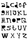 ABC - Latin alphabet. Unique nursery poster with letters cut out of paper in scandinavian style