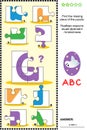 ABC learning educational puzzle with letter G