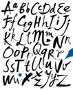 ABC. Letters of the alphabet written with a brush