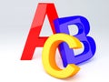 ABC Letters. Education concept. 3d illustration