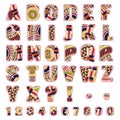 ABC letters with ethnic patterns