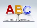 ABC letters with open book. education concept Royalty Free Stock Photo