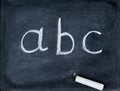 Abc letters and school stuff on blackboard Royalty Free Stock Photo