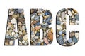 ABC letters. Stone design alphabet, collection of letters isolated on white Royalty Free Stock Photo