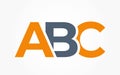 Abc logo. alphabet logotype design. vector text image in simple style
