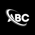 ABC logo. A B C design. White ABC letter. ABC/A B C letter logo design. Initial letter ABC linked circle uppercase monogram logo Royalty Free Stock Photo