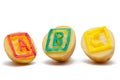 ABC potato stamps Royalty Free Stock Photo