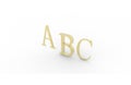 ABC rendering letters on a white background Royalty Free Stock Photo