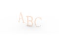 ABC rendering letters on a white background Royalty Free Stock Photo
