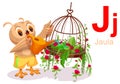 ABC spanish alphabet letter J jaula translation cage for birds