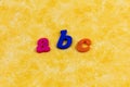 Abc spelling alphabet plastic letters message learning fun Royalty Free Stock Photo